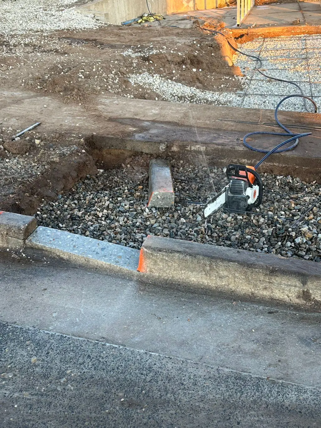 Saw ready to cut a slab edge by MD Concrete in Utah