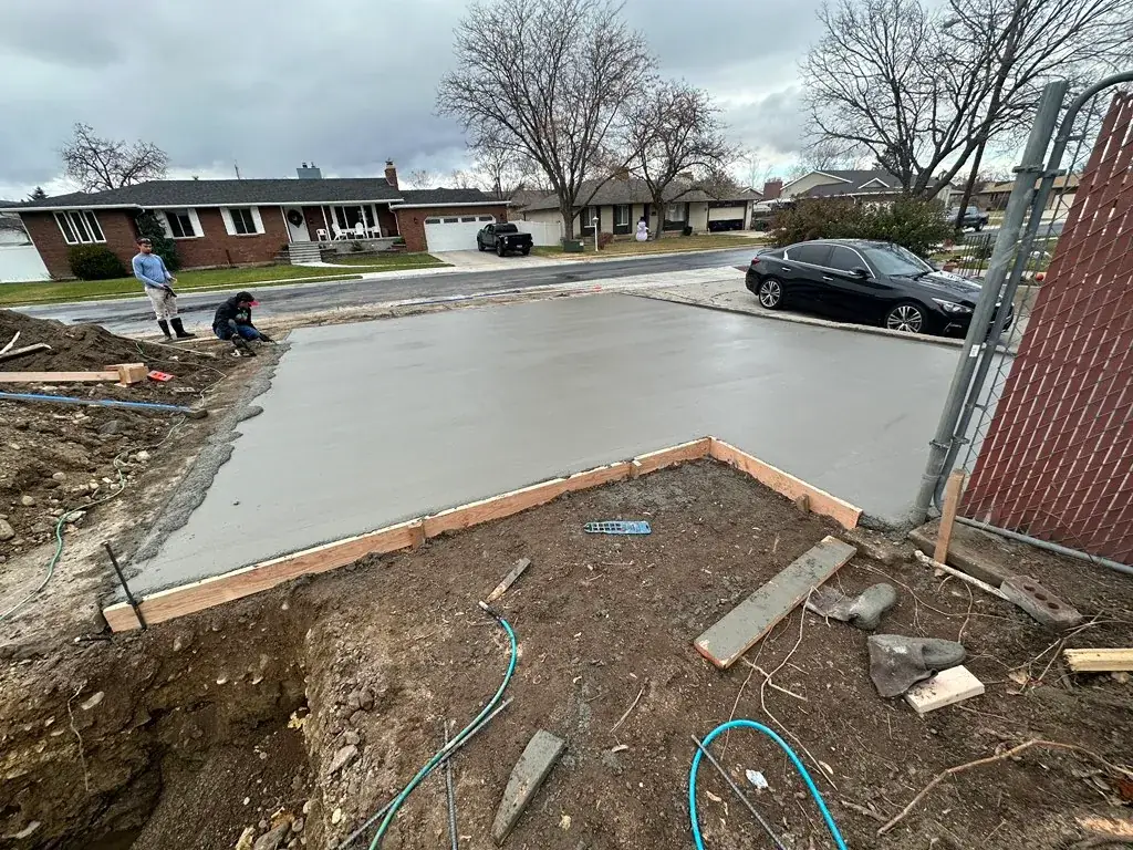 New driveway poured by the street by MD Concrete in Utah