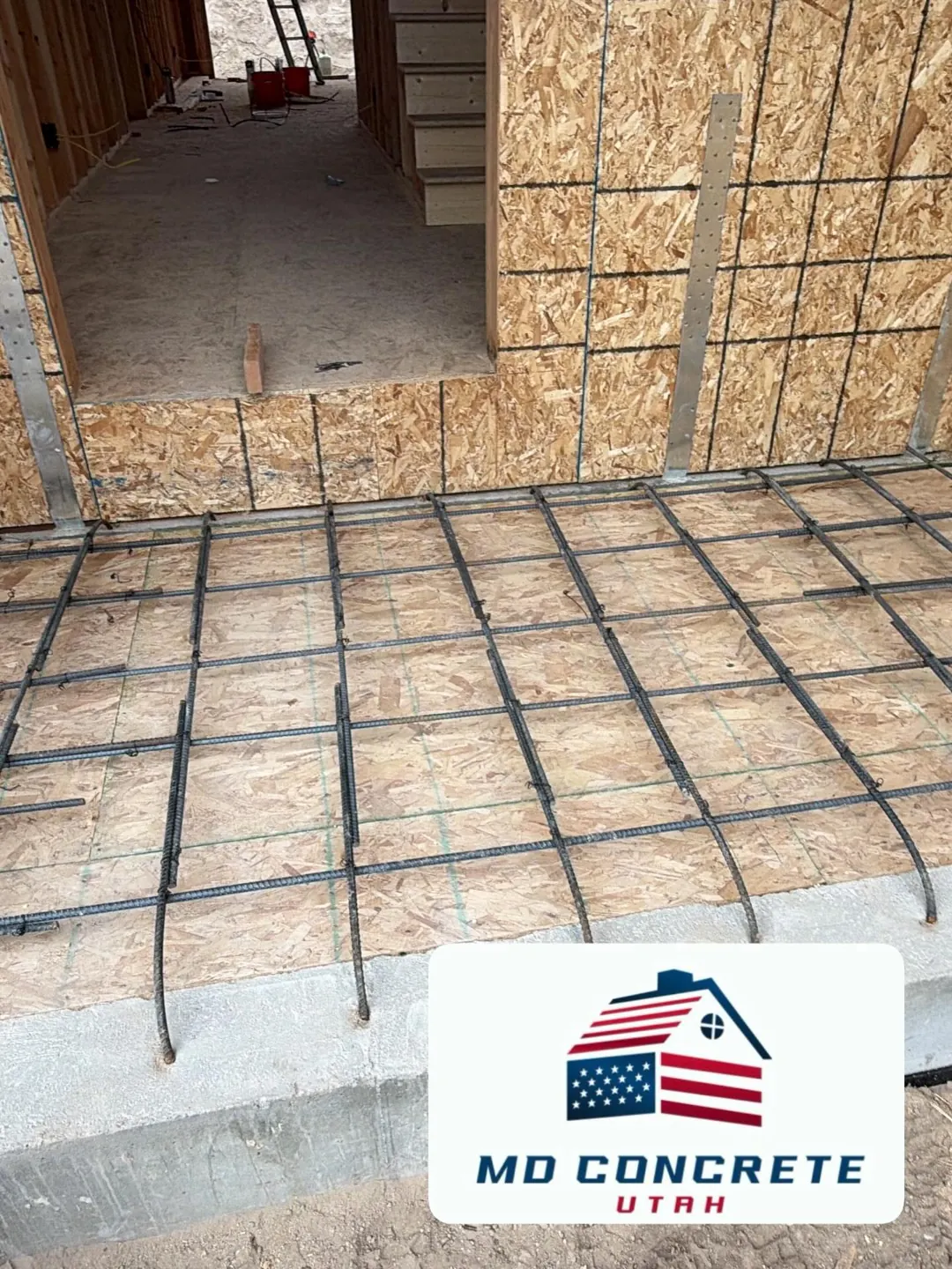Basement floor ready to pour by MD Concrete in Utah
