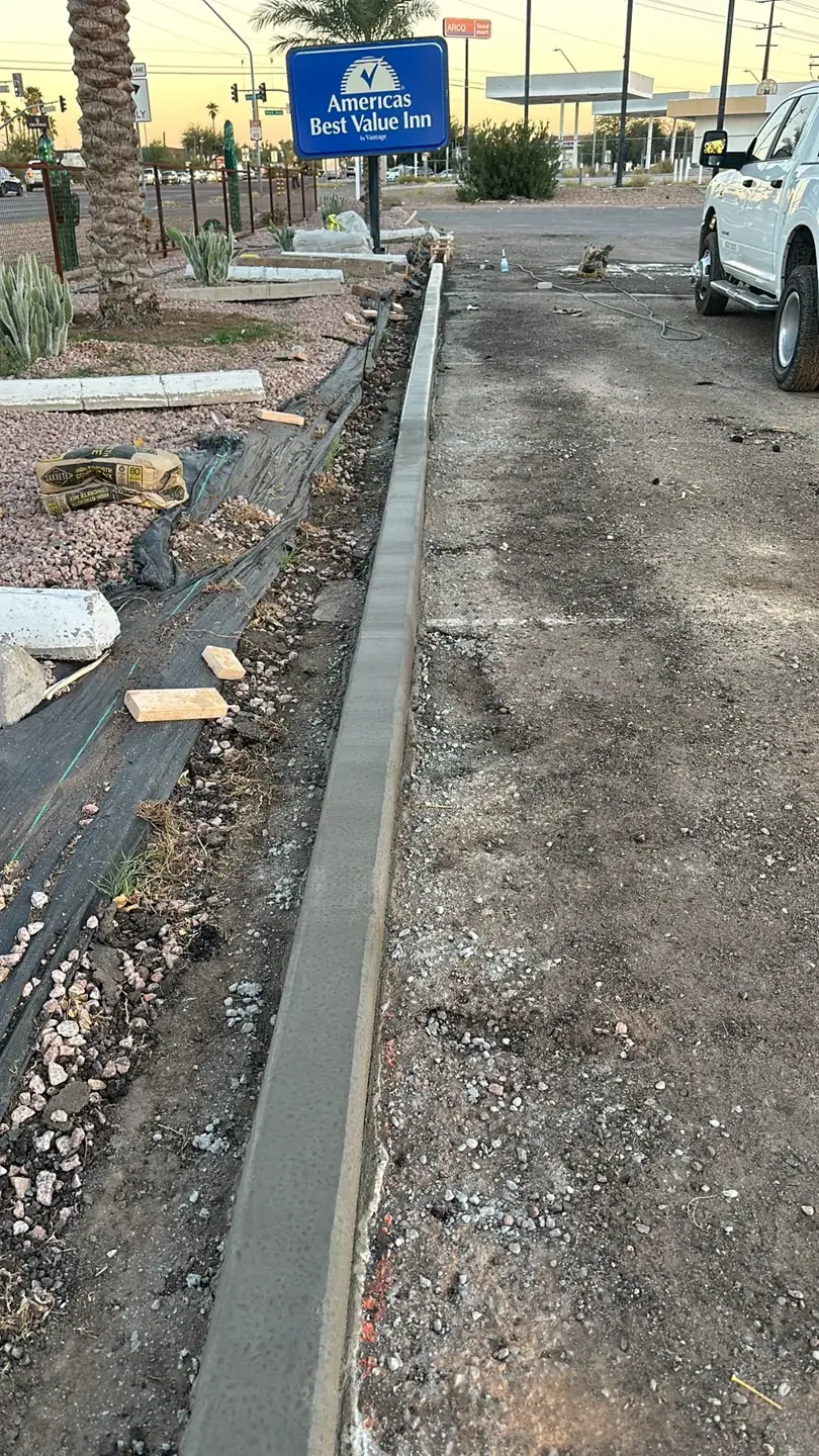 Curb poured along a street by MD Concrete in Utah