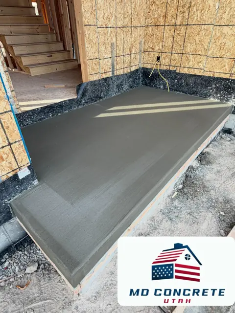 Basement floor smoothed and finished by MD Concrete in Utah