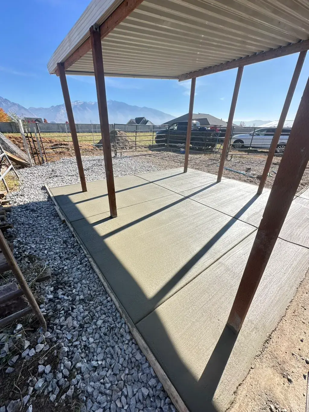 Patio poured under a new cover by MD Concrete in Utah
