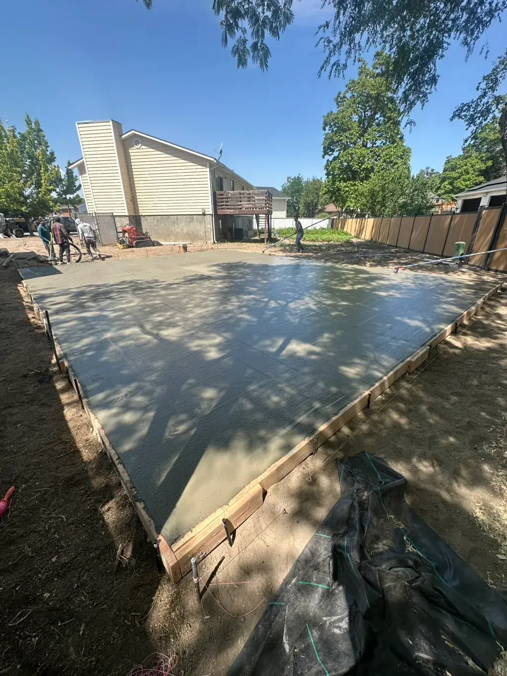 Large backyard slab poured by MD Concrete in Utah